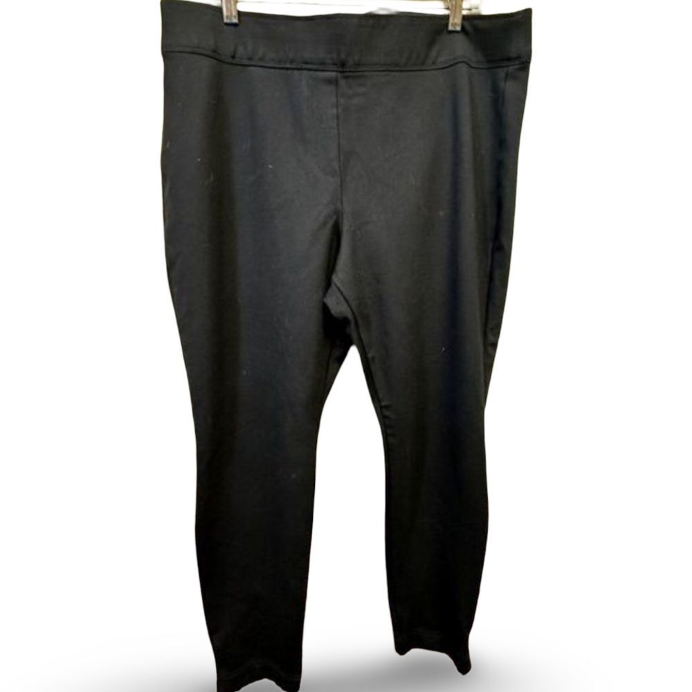 Worthington Plus Size XXL Black Dress Pants Stretch Pull On Work Career Slacks